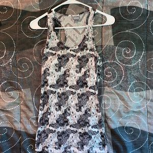 Black and white vanity tank top size small